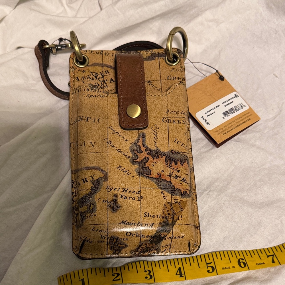 Brown Map Print crossbody
